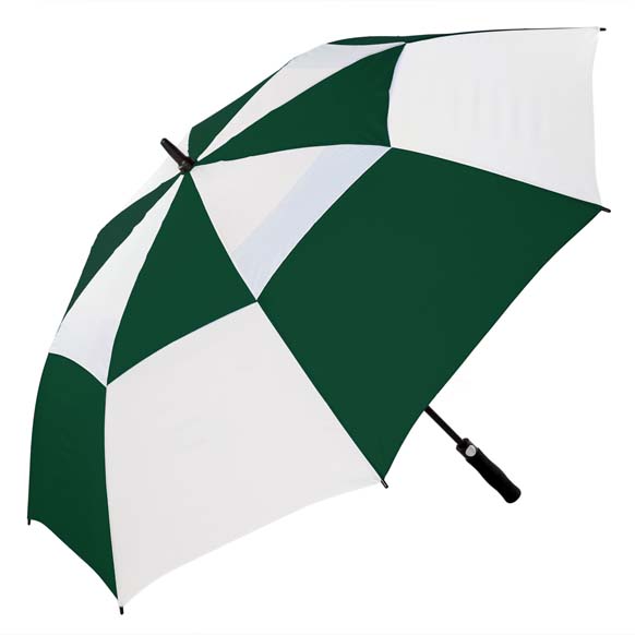 Premium Wind-Resistant Golf Umbrella, Auto Open - Green and White(3477)