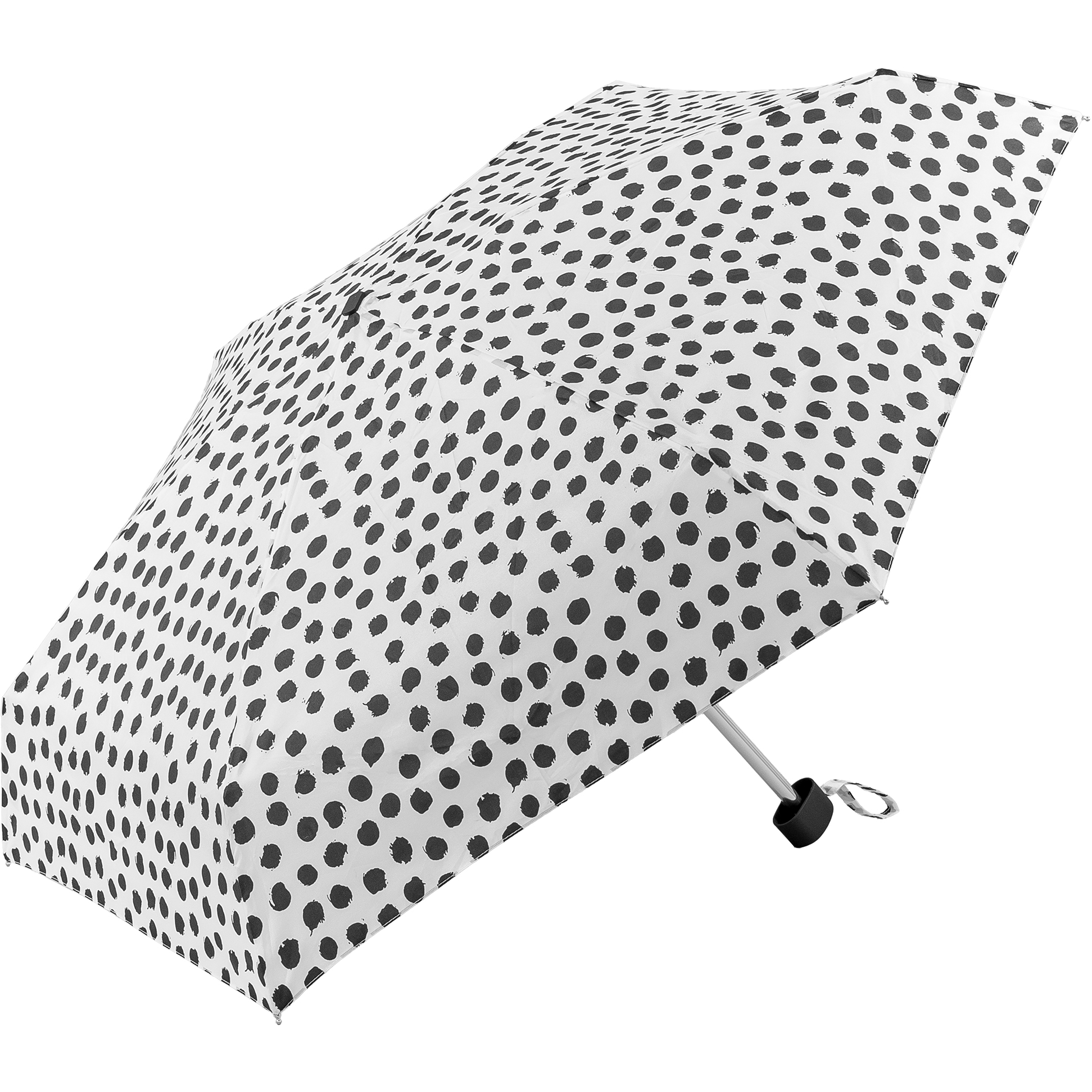 White with black spots super mini umbrella (51034W)