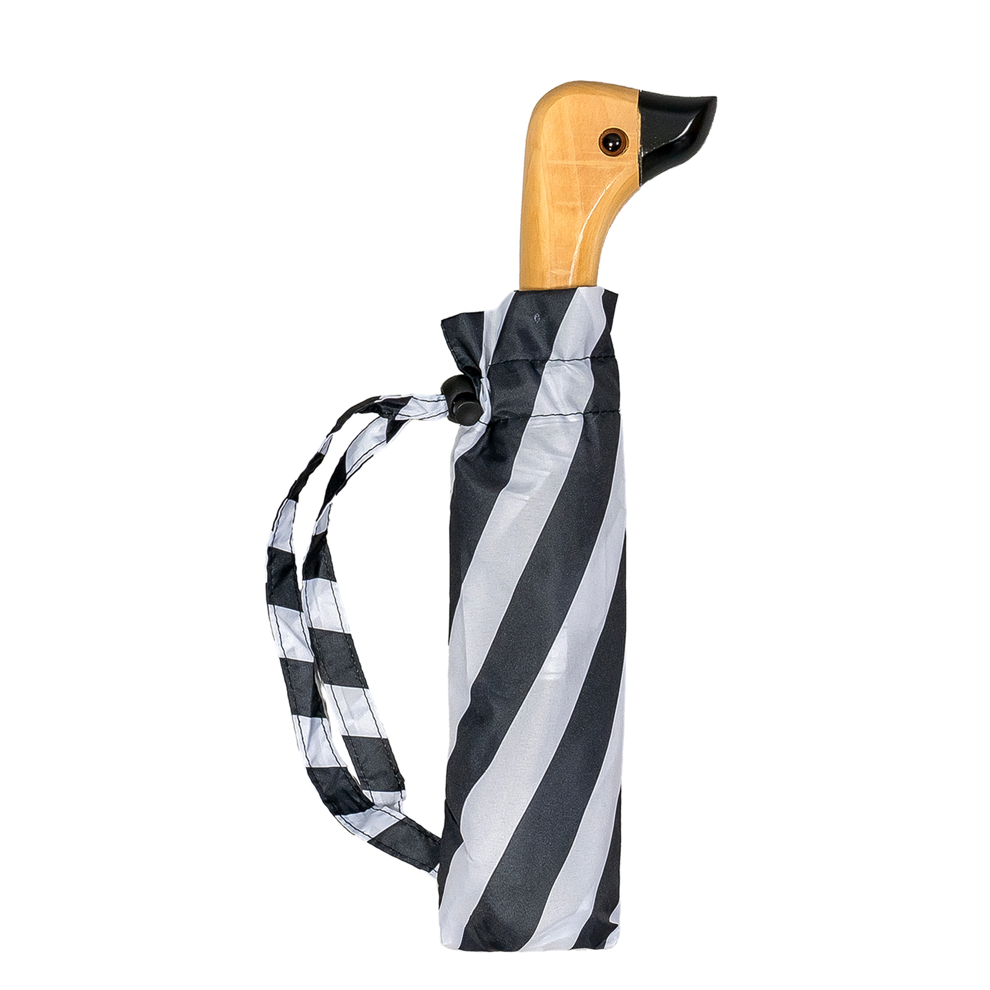 Duck Head Black and White Striped Umbrella (31903S)