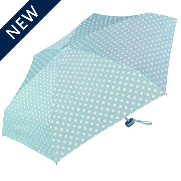 Blue Polka Dot Compact Umbrella