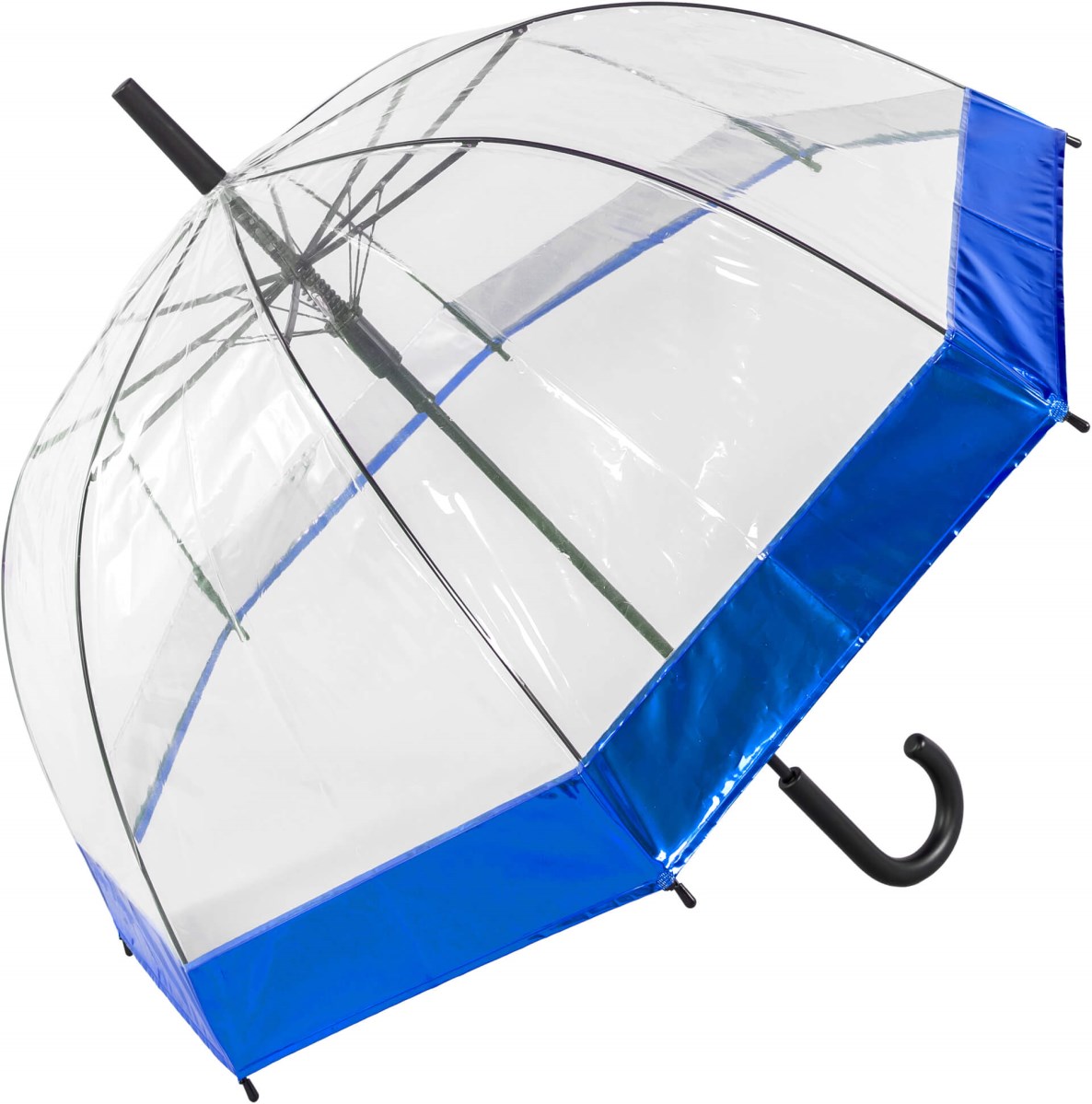 See Through Umbrella with Metallic Blue Border (18020)