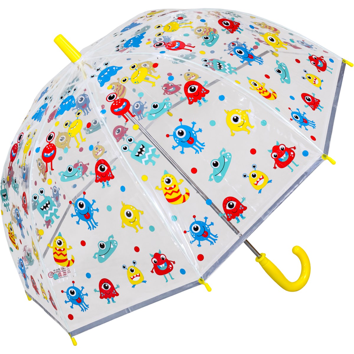 Childrens Monster Print Clear Dome Umbrella (18052R)