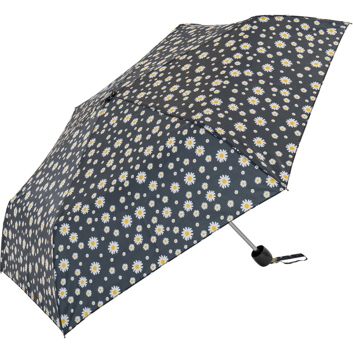 Black Daisy Print Compact Umbrella | Basic Umbrella | Cheap umbrella