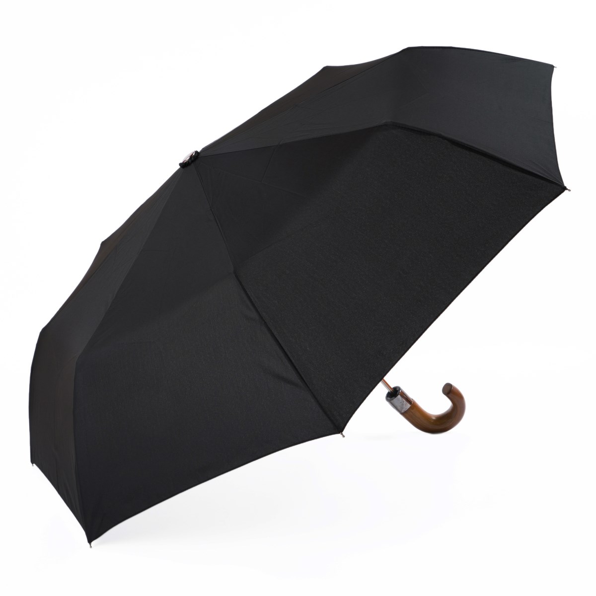 Black Wood Handle Umbrella for Men and Women Automatic Open and Close 