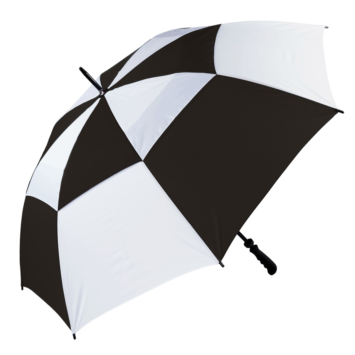 Wind-Resistant Golf Umbrella - Black & White - The Gibraltar(3475)