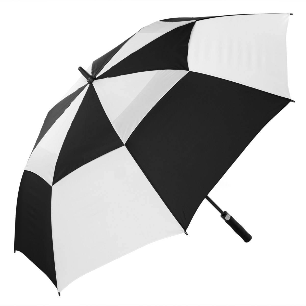 Premium Wind-Resistant Golf Umbrella Auto Open - Black and White (3477)