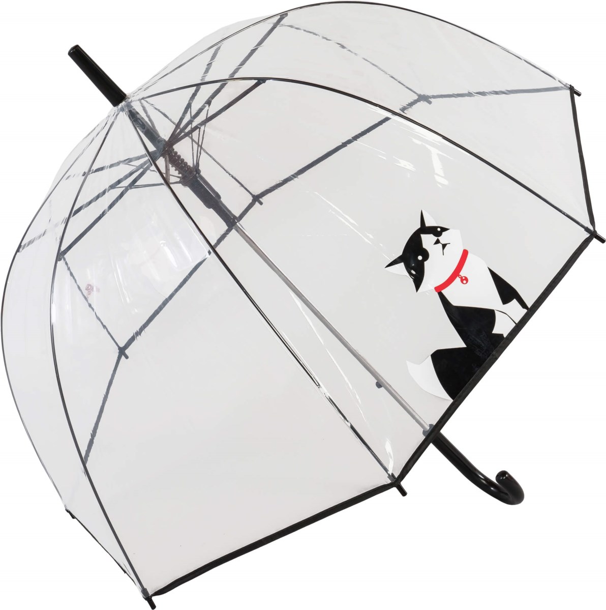 Auto Black Cat Clear Dome Umbrella (18016)