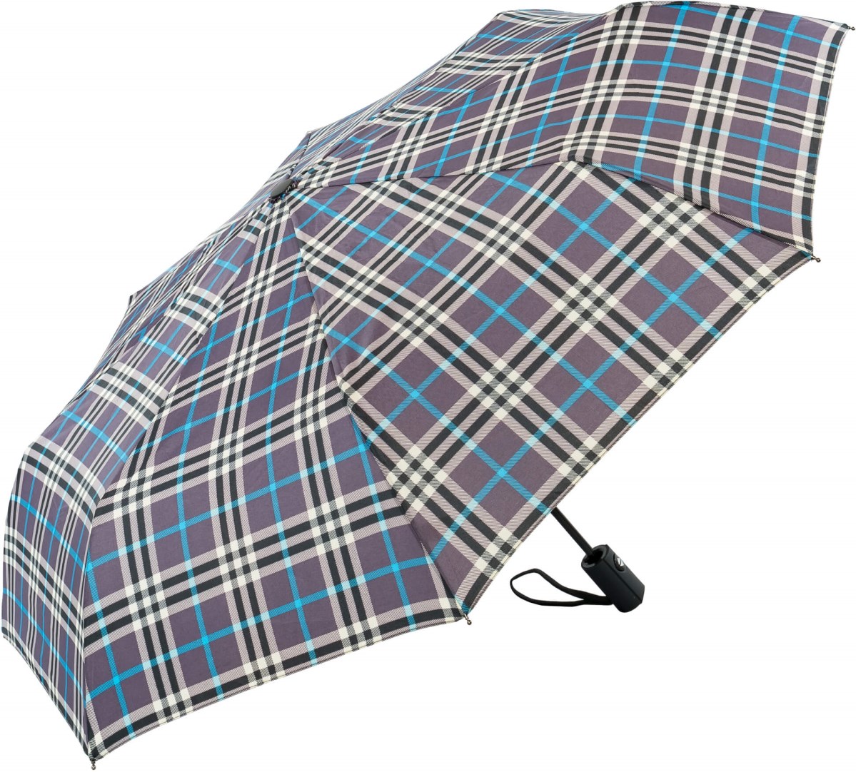 Grey Tartan Wind-resistant Automatic Open and Close Umbrella (31905-G)