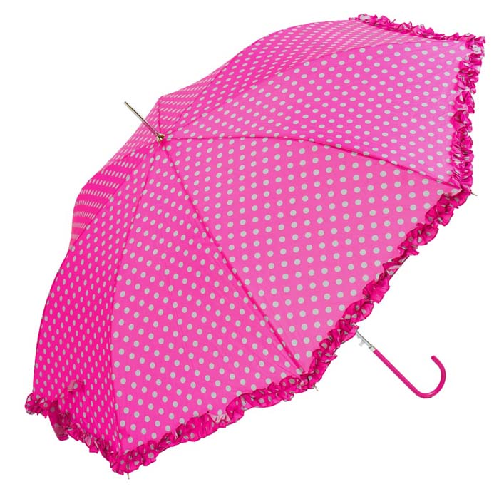 Ladies Green Polka Dot Umbrella | Ladies Walking Umbrellas