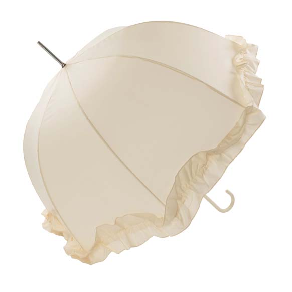 Large Frilled Ivory Wedding Umbrella (12017/IVO)