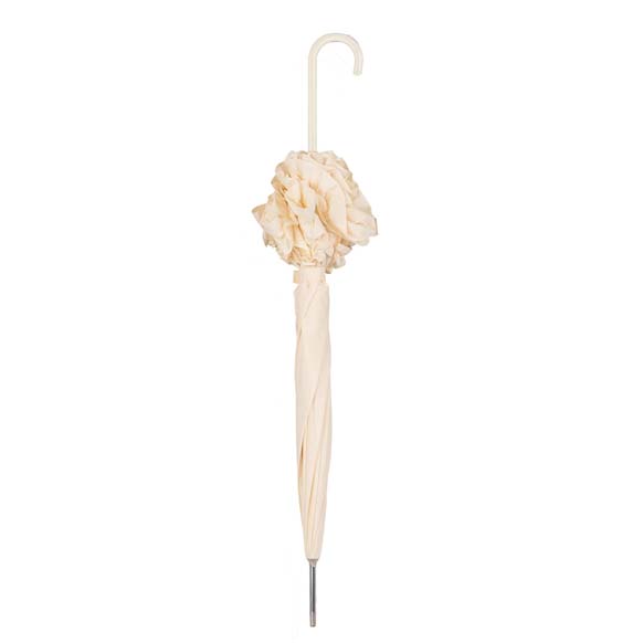 Large Double Frilled Ivory Wedding Umbrella (12019/IVO)