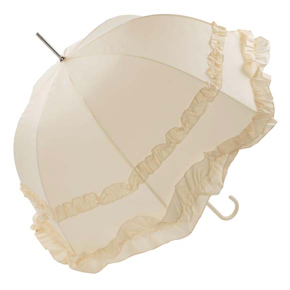 Large Double Frilled Ivory Wedding Umbrella (12019/IVO)