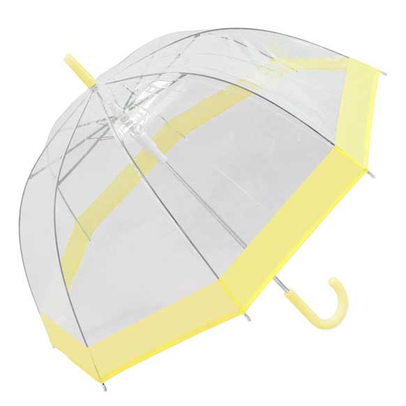 Pastel Yellow Bordered Dome Umbrella (18006)