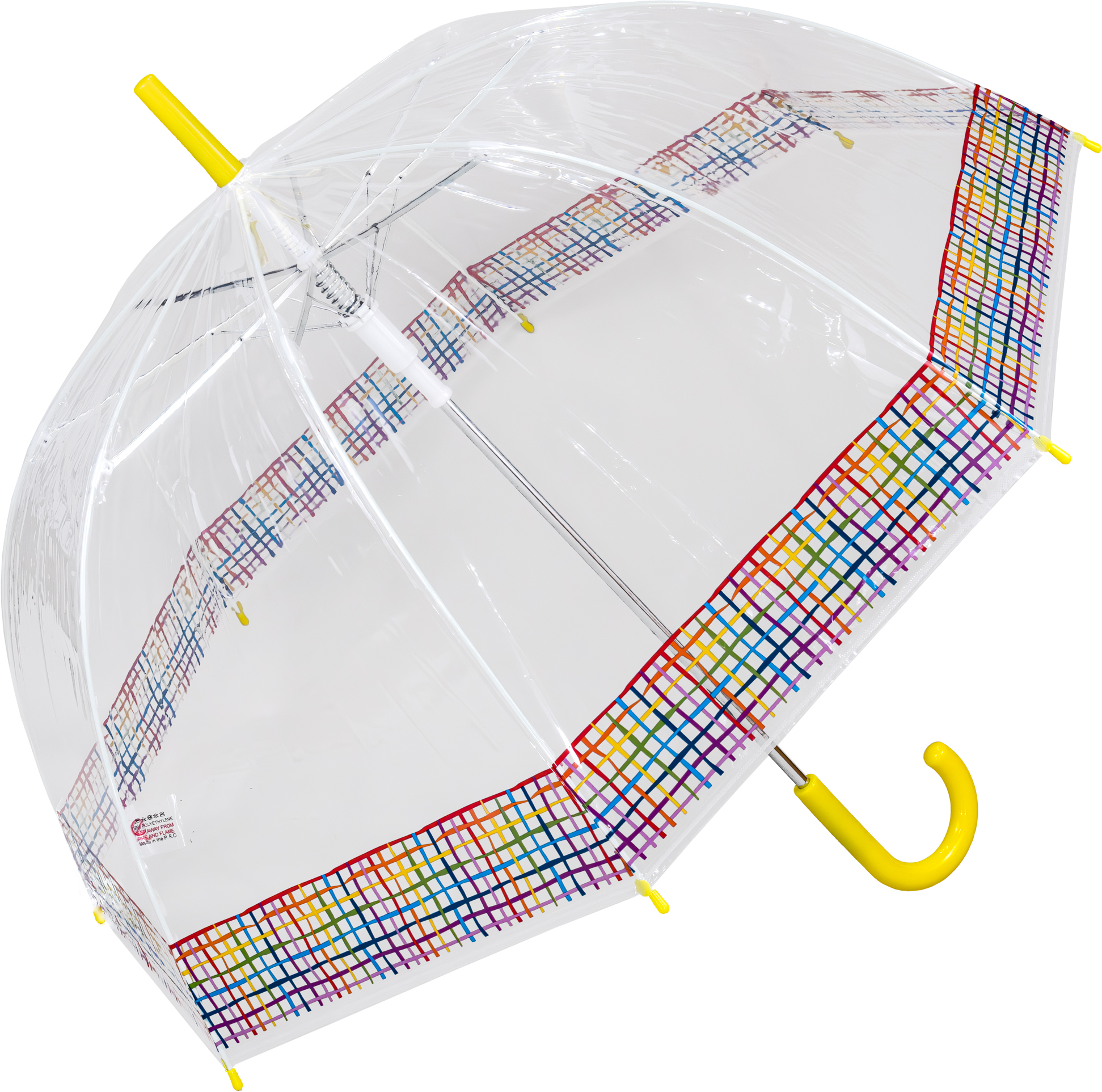 Multi Colour Check Border Dome Umbrella (18053R)