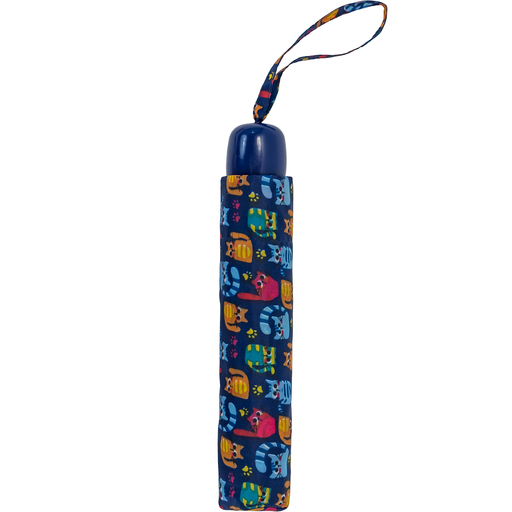 Cat Print Blue Folding Umbrella (31103B)