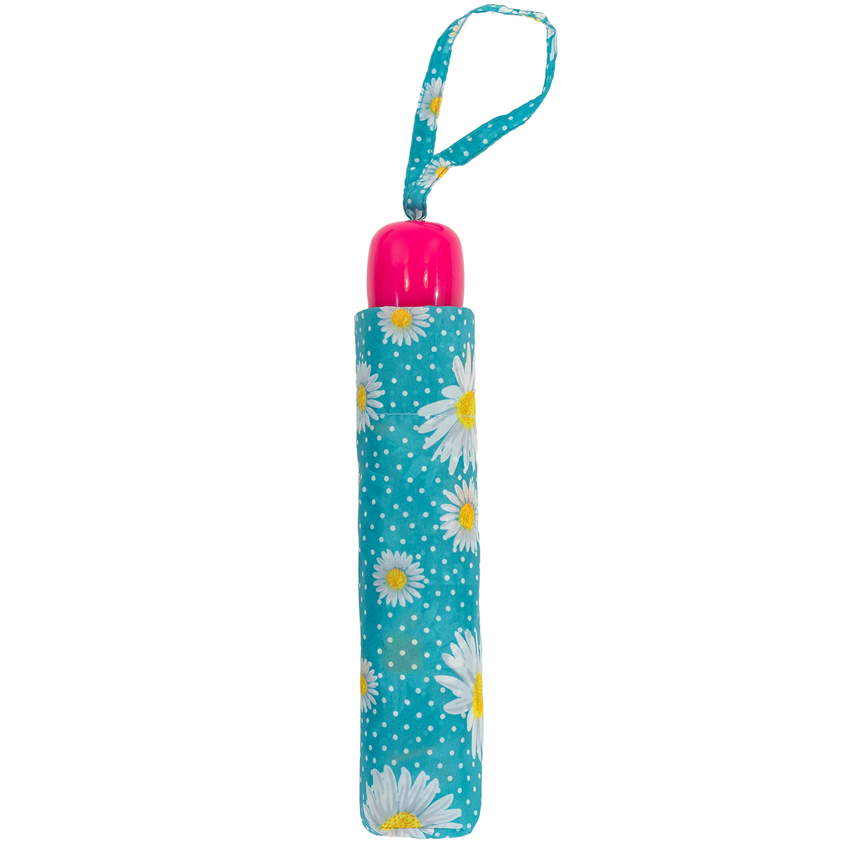 Blue Daisy Print Compact Umbrella  (31105)