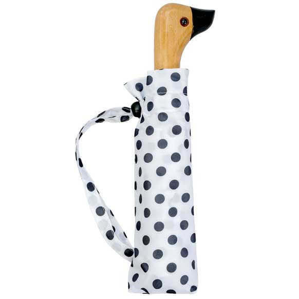 Duck Head White & Black Polka Dot Umbrella (31903p)