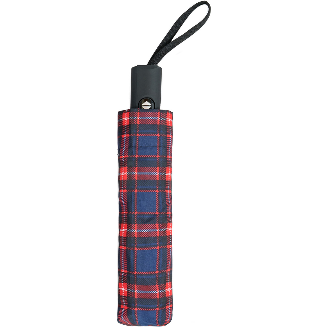 Red Tartan Auto Open and Close Umbrella (31905-R)