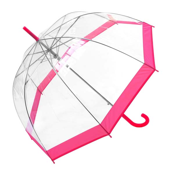 Pink Border Clear Dome Umbrella (3466A)