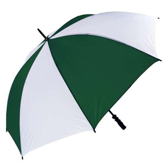 Large Green & White Golf Umbrella Wind Resistant Fibrelight(3473)