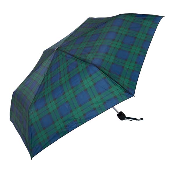 Black Watch Tartan Print Unisex Compact Umbrella (3501N)