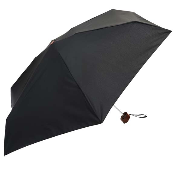 Super Mini Black Umbrella with Wooden Handle (51003)