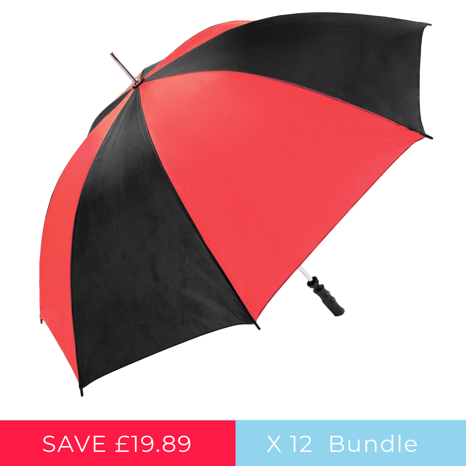 Red & Black Golf Umbrellas - 12 pack (13007-12)