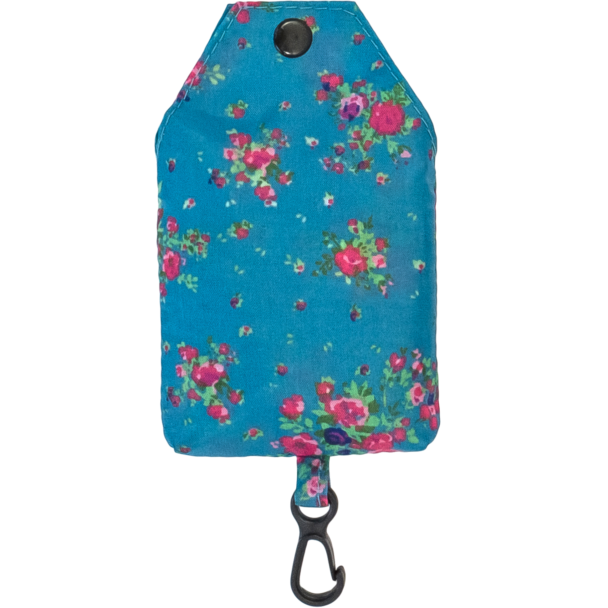 Blue and pink flowers reusable shopping bag (cb020blue)