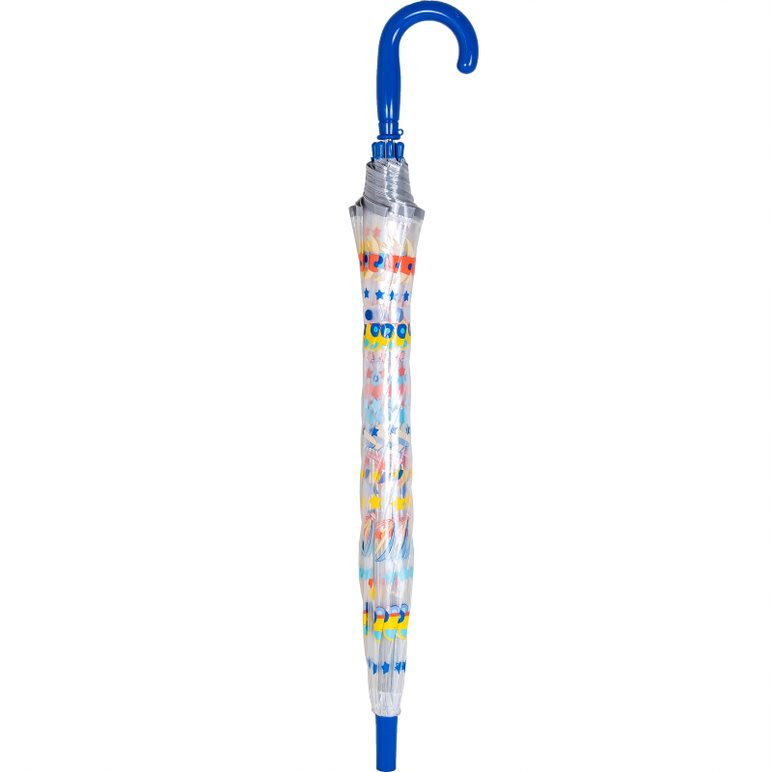 Kids See-through Dome Umbrella with Transport Print (18010)