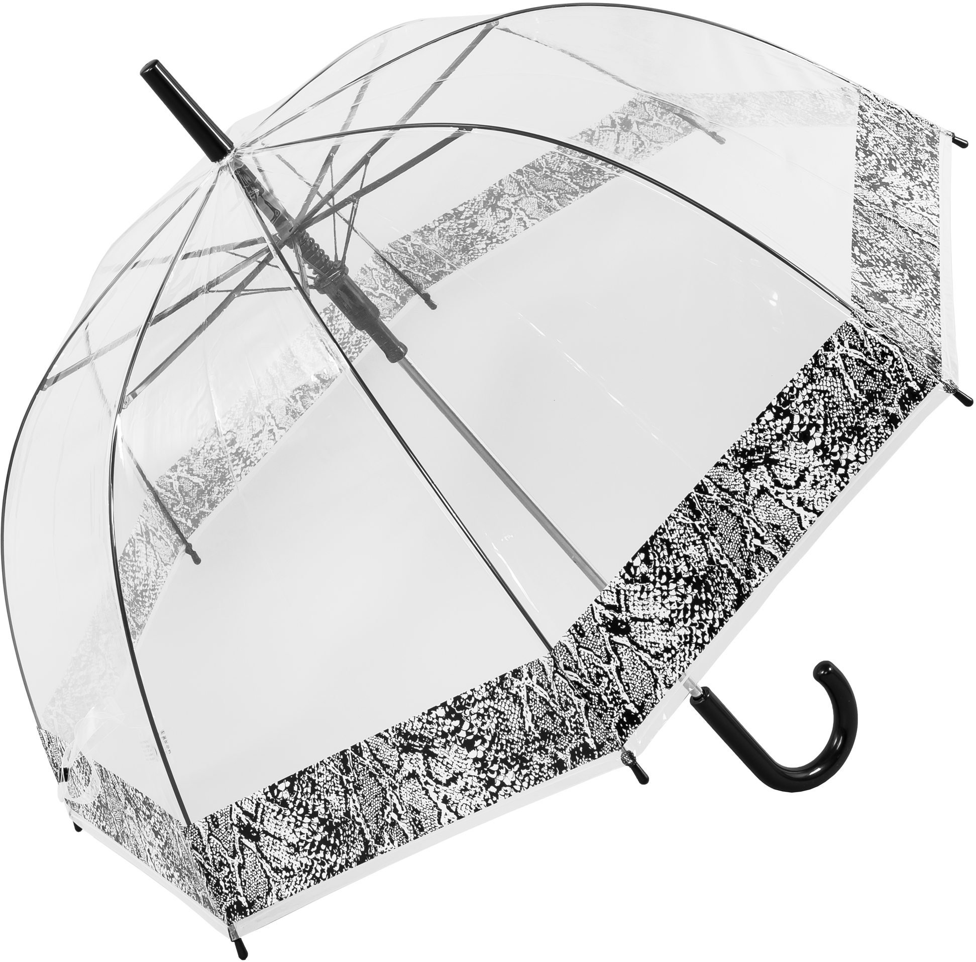 Auto Snakeskin Bordered Clear Umbrella (18012)