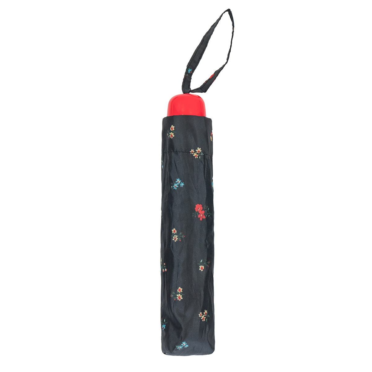 Black Ditsy Floral Ladies Compact Umbrella (31101Black)