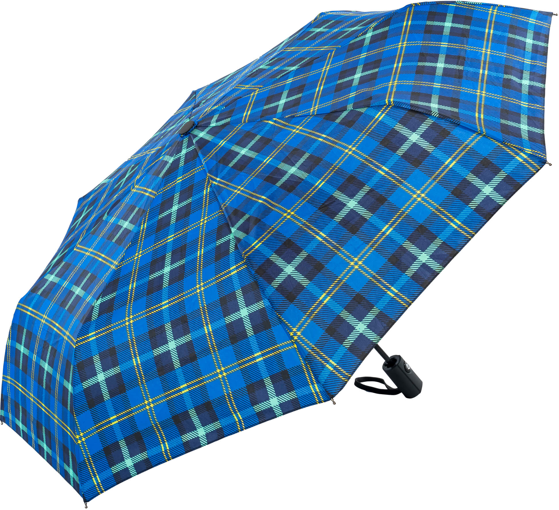 Blue Automatic Open and Close Tartan Umbrella (31905-B)