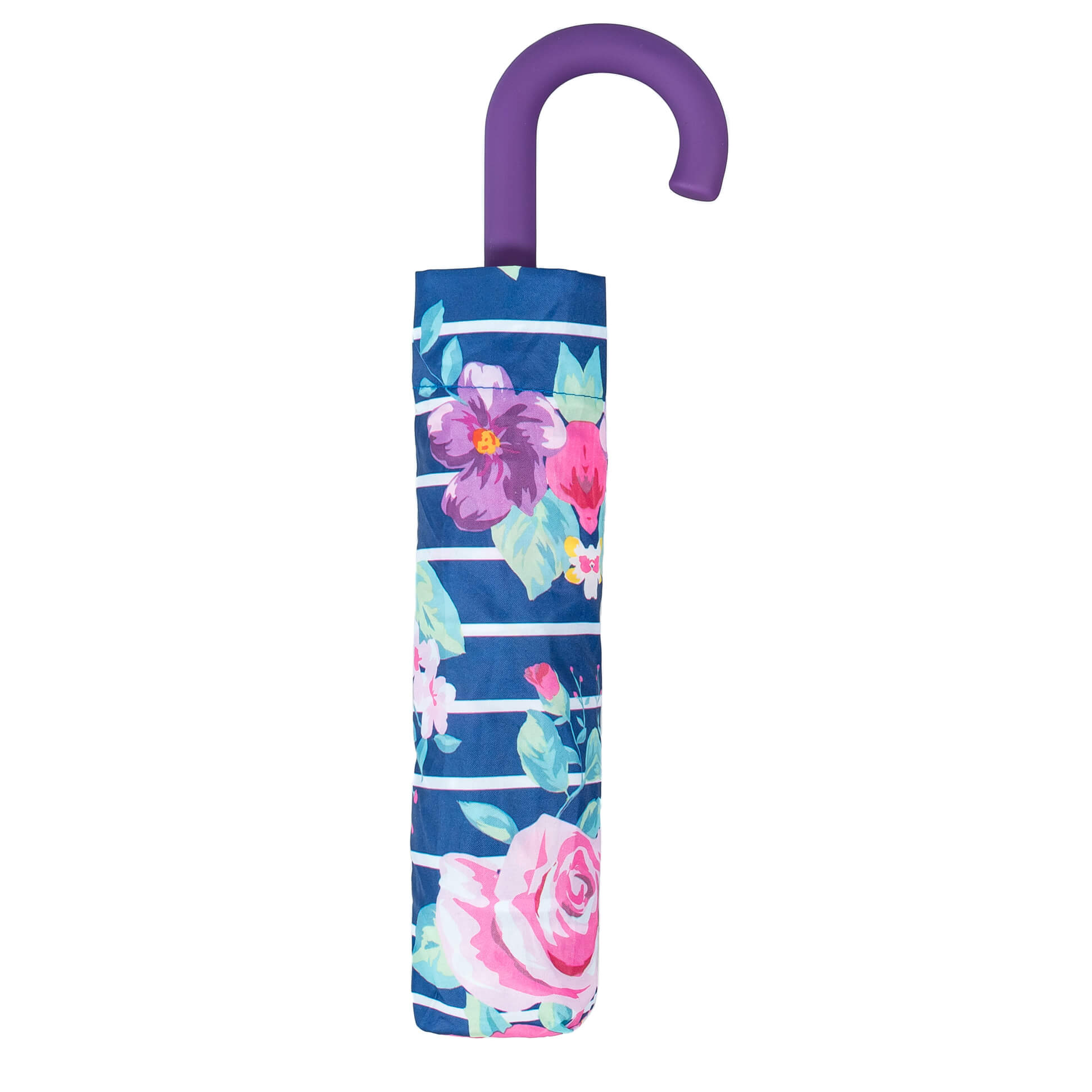 Floral Crook Purple Handle Umbrella (31904P)