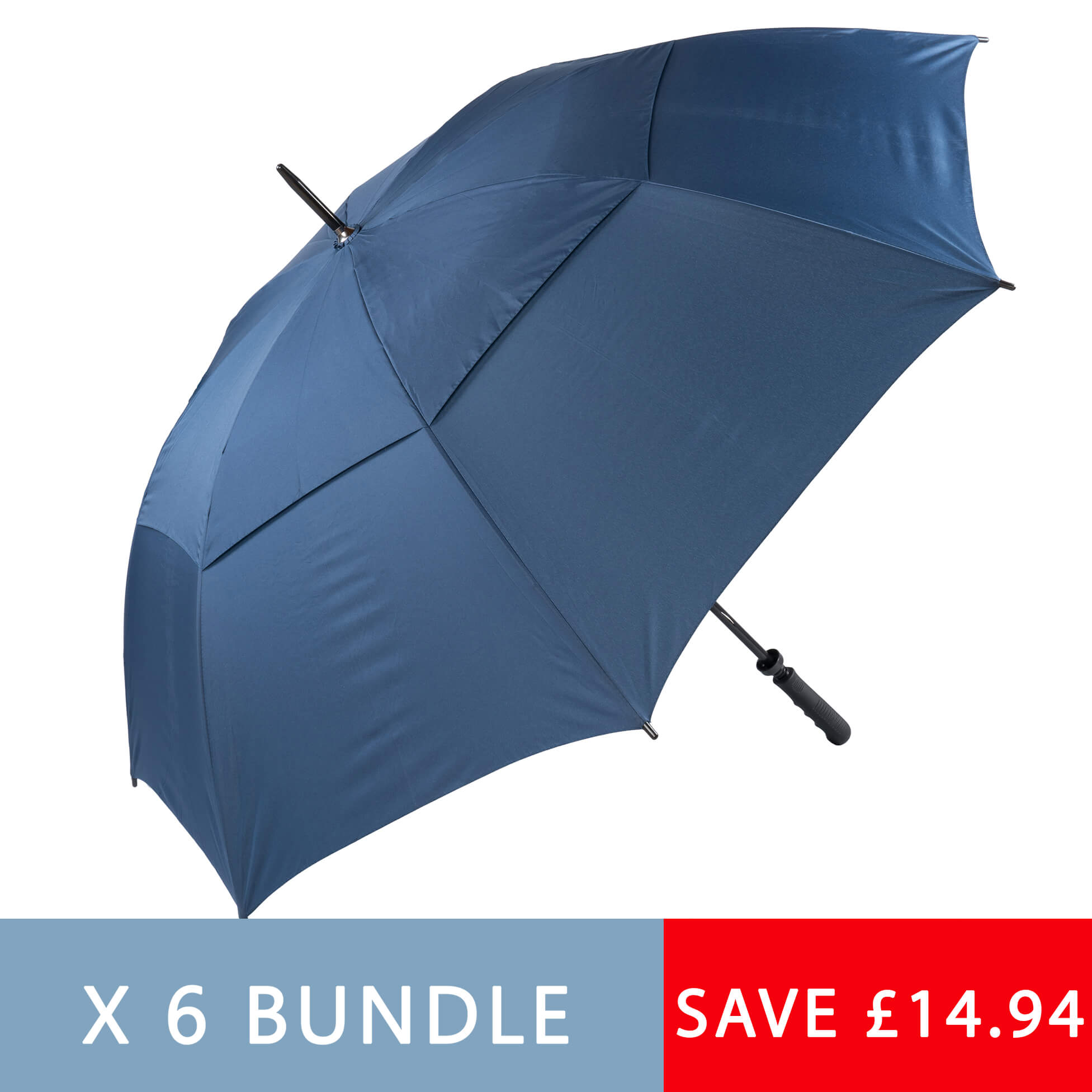 Six pack of Navy Blue Golf Umbrellas (3475P-6)